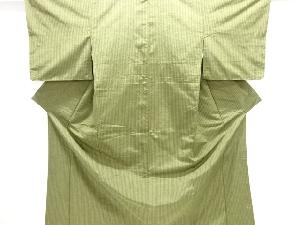 縞織り出し手織り紬着物